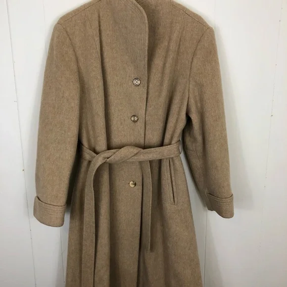 Vintage Wool & Camel Hair Belted Jacket Sz S - Picture 2 of 14